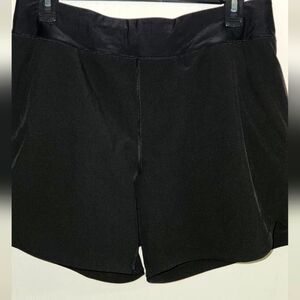 Lands End Shorts Womens Size 10 Black Quick Dry Swim Cover-up Elastic Waist